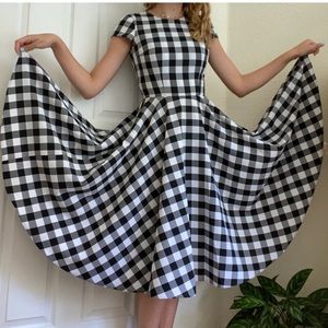 Black and White Gingham Vintage Style 50’s Dress